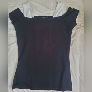 My Michelle Fitted Black over the shoulder top size Large